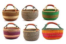 XL Bolga African Bolga Basket Fair Trade Ghana Baskets toys Egg baskets -17"-18" Across (COLORS VARY) 1 EA