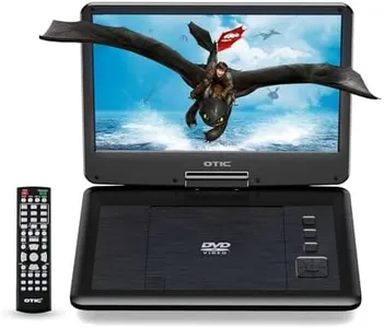 OTIC 13" Portable DVD Player with 11.6" Swivel Display Screen, DVD Player for Car, 5-Hour Working Time with Built-in Battery, Multi-Format Support, Dual Stereo Speakers, Ideal for Family Travel