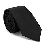 URAQT Men Ties, Classic Men's Solid Color Necktie, Premium Pure Color Skinny Necktie with Multiple Colors, Formal Necktie for Men Business Wedding Party Work Tie, 6cm (Black)