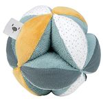 Nattou 4-Activity Plush Ball, Soft Toy, Cuddly Companion for Home or Travel, Cotton/Polyester, PETA-Approved Vegan, 0+ years, 15 cm Diameter, (Lapidou Collection) Green and Yellow