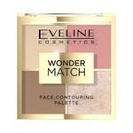 Eveline Cosmetics Wonder Match Face Contouring Palette No. 02 - Multi-functional Vegan Makeup Kit with Bronzer, Blush, Highlighter, and Illuminating Powder