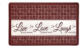 Achim Home Furnishing Live Love Laugh Anti-Fatigue Mat, 18" x 30", Burgundy