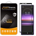 Supershieldz (2 Pack) Designed for Sony (Xperia 1) Tempered Glass Screen Protector, (Full Cover) (3D Curved Glass) Anti Scratch, Bubble Free (Black)