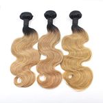 Forawme Virgin Brazillian Hair Weaves Body Wave 1B/27 Blonde 3 Bundles/Lot 12 14 16 Inch Soft Human Ombre Hair Extensions Dyeable