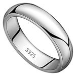 Meyiert Unisex Wedding Ring 925 Sterling Silver Highly Polished 5mm Band In Sizes J,K,L,M,N,O,P,Q,R,S,T,U,V,W,X,Y,Z (R)