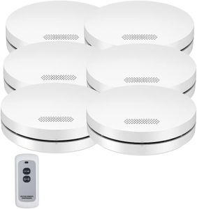 6 Pack Wireless Interconnected Photoelectric Smoke Alarm with Remote, 10 Year Lithium Battery, Compliant in All States Including Queensland 2022 Laws,AS 3786:2014 Certification