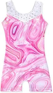 Leotards for Girls Gymnastics Unicorn Athletic Dance Wear Shiny Rainbow Blue Hotpink (Pink, 5/6 Years)