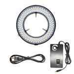 Microscope 144 Led Ring Light Adjustable Illuminator,Microscope Light Source for Lab Stereo Microscope,with Industry Power Adapter for Eg-sm Eyepiece Eyeshields Or Eye-Guards (Black)