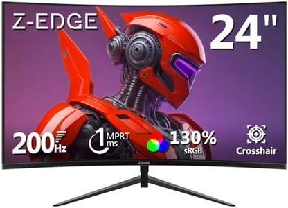 Z-Edge 24 Inch Curved Gaming Monitor 200Hz 1ms MPRT, 16:9 Full HD 1080P LED Monitor, VA Panel, 300cd/m² Brightness, FreeSync, HDMI & DisplayPort - Black