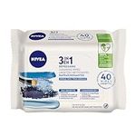 NIVEA 3-in-1 Biodegradable Face Cleansing & Make-up Removing Wipes for Normal Skin, 40 Wipes