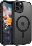 GUAGUA iPhone 11 Pro Max Case,Magnetic Matte Case [Compatible with MagSafe] [20W Super Magnetic] [Military Grade Shockproof] Slim Non-Slip Skin-friendly Translucent Back iPhone 11 Pro Max 6.5",Black