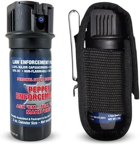 2 oz. Splatter Stream Pepper Spray with Belt Clip Holster - 10% OC Powerful Military Strength Formula with Marking Dye - Emergency Self Defense Spray for Personal Protection