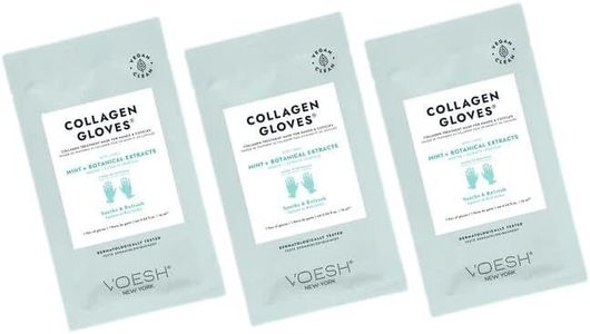 VOESH Collagen Gloves, Vegan Hand Masks, Peppermint, 3 Pack, Moisturizing Hand Mask, Lotion Gloves, Hydrating Gloves, Hand Care, Spa Manicure Gloves, Dry Hand Treatment