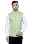 Badoliya & Sons Men's Jute Nehru Jacket (Light Green, 44)