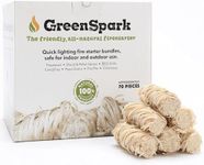 GreenSpark Friendly Fire Starter Bundles, 70 Count, 100% All-Natural, 8-10 Min. Burn, Fireplace, Campfire, Fire Pit, BBQ Grill, Wood & Pellet Stove, Indoor/Outdoor, All-Weather, Super Fast Lighting