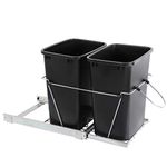 Epetlover 35 Quart Sliding Pull Out Trash Can Double Waste Container Recycling Bins Under Cabinet for Kitchen, Black