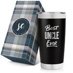 Best Uncle Ever Tumbler - Custom Vacuum Insulated Stainless Steel New Uncle Mug with Lid and Straw - Fun Uncle Birthday Cup - Promoted to Uncle Announcement - New Uncle Gift - Uncle to Be Present