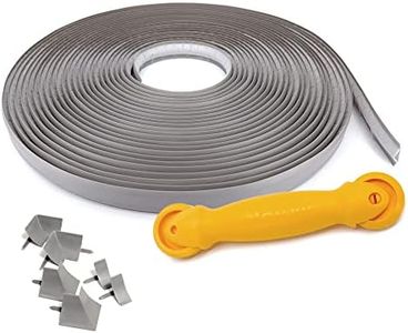 Instatrim Flexible Self-Adhesive Trim Bundle with Applicator - Caulking Kit with 50ft Grey 3/4" Wide Caulk Strip, 6 Corner Pieces, & Applicator Tool - InstaTrim The Original Flexible Trim