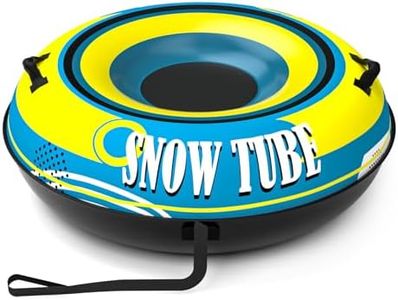 EPN 55'' Heavy Duty Snow Tube with Premium Canvas Covers and Nylon Handles for Adults, Thickened Bottom Inflatable Snow Sled Sledding Toboggan Winter Outdoor Fun Toys