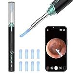 VITCOCO Ear Wax Removal Kit Ear Camera 1920P FHD Wireless Ear Cleaner Ear Wax Remover with 8 PCS Ear Spoon, 3.9mm Waterproof Ear Otoscope Endoscope for iPhone, Ipad & Android Smart Phones, Black