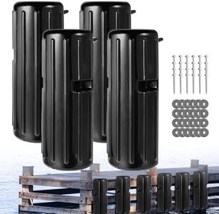 YeeJinHong Dock Bumpers - 15.3 Inch Heavy Duty PVC Dock Fenders - UV Resistant Marine Dock Edge Guards with Mounting Screws for Boats & Docks, 4 Pack Black