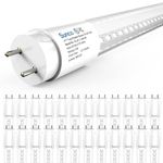 Sunco Lighting 24 Pack 4FT T8 LED Tube, 15W=32W Fluorescent, Clear Cover, 5000K Daylight, Single Ended Power (SEP), Ballast Bypass, Commercial Grade - UL Listed, DLC