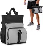 PGmoon Chalk Bucket for Climbing & Bouldering, Chalk Bag Pot with 2 Zippered Pockets, 2 Side Pockets & 4 Brush Holders.