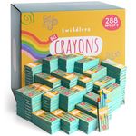 THE TWIDDLERS - 288 Boxes of Wax Crayons for Kids - 4 Crayons Per Box, 1,152 Total - Mixed Coloured, Perfect for School Classrooms, Restaurants Bulk Kids Crayons Colouring Activity & Party Bag Fillers