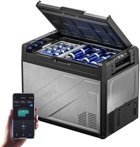 BougeRV 12 Volt Portable Refrigerator, 69 Quart Dual Zone Car Fridge Freezer with APP Control, Compressor Cooler 12/24V DC, 110~240V AC for Overlanding, Camping, Travel, RV(2026 New Model: Rocky V3.0)