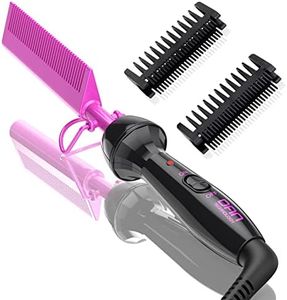 Dan Technology Mini hot Comb,Travel Size Pressing Comb,450℉ hot Comb Electric for Wigs,Dual Voltage hot Comb Hair Straightener for Travel & Home,Professional hot Combs for Natural Black Hair