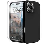 INGIDO for iPhone 16 Pro Case, Liquid Silicone Case with Camera Protection Soft Gel Rubber Cover with Microfiber Lining Shockproof Protective Phone Case for iPhone 16 Pro 6.3", Black