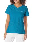 WonderWink Women's Curved Notch Neck Scrub Top, Ocean, XL