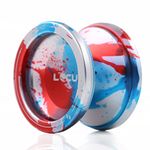 MAGICYOYO V6 Pro Responsive Yoyo for Kids, Teens Practice Yoyos, Adults Yo-yo, Yo-yos for Kid Beginners, Magic Yoyo V6 Locus Metal Yo Yo Ball with Glove+ Pouch+ 5 Yo Yos Strings, Red& Blue & Silver