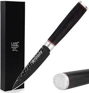 YOUSUNLONG Paring Peeling Knives - 3.5 Inch Japanese AUS8 HRC Steel Fruit & Vegetable Knife - Leadwood Handle