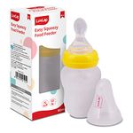 LuvLap Silicone Easy Squeezy Baby Food Feeder, 4M+, 180ml, (Yellow)