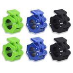 6 PCS Barbell Clips, 1 Inch/2.5CM Weight Clips Barbell Clamps Non-Slip Gym Clips Set Quick Release Locking Bar Collars for Workout Weightlifting Fitness Training