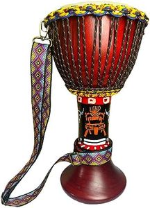 RUOSWTE Djembe African Drum ，With Colorful Straps, Old Goatskin Drum Skin,Bongo，Congo，Hand-painted Drum，Artistic Decoration