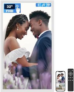 Arktronic 32 Inch FHD Extra Large Digital Picture Frame Touchscreen, 64GB FHD IPS WiFi Digital Photo Frame Remote, Share Photo/Video via Apps, Email, Auto-Rotate, White