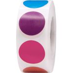 Multi-Colored Color Coding Labels for Organizing Inventory 0.75 Inch Round Circle Dots 500 Total Adhesive Stickers On A Roll