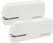 EcoElectronix Electric Stapler - Portable Automatic Stapler 30 Sheet Capacity - Quiet, Jam-Free, and Easy Reload - AC or Battery Powered for Professional Home Office Use - White (2-Pack)