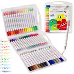 FunBlast Acrylic Marker Colors set – Set of 48 Color Markers, Acrylic Brush Head Paint Markers, Colors Markers Water Based Paint Pen for Rock Painting, Canvas, Photo Album, Craft, School Project