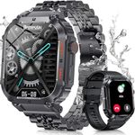 PODOEIL Military Smart Watch for Men with Bluetooth Calling, 100+ Sports Modes Activity Tracker Watch for iPhone Samsung Android, 1.96" HD Smartwatch with Health Monitor Sleep Monitor (Space Grey)