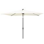 C-Hopetree 6.5 x 10 ft Rectangular Outdoor Patio Market Table Umbrella with Solar LED Lights, Ivory