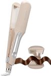 Hair Crimper Waver 0.75 Inch Waving Iron 2 Barrel S Wave | Ceramic Curling Iron for Short to Long Hair | 8 Precise Temp Settings (140-210°C) | Easy to Use Crimper Hair Tool, Blush Pink