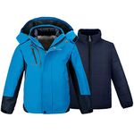 Wantdo Boys Windproof Fleece Lined Jacket Waterproof Snowboarding Parka Blue 8