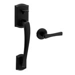 Weiser Prescott/Katella Matte Black Door Handle Set, Exterior Modern Home Décor Left Handed & Right Handed Entry Handle, Deadbolt Not Included