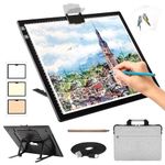 Zocelight Rechargeable A3 Light Pad for Diamond Painting With Padded Case,light board with stand,3 Colors Stepless Dimmable and 6 Levels of Brightness light box for tracing,Drawing,Sketching,Animation