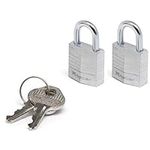 Master Lock 9120EURTCC Pack of 2 Key Padlocks in Aluminium, Grey, 2 x 3.4 x 1.4 cm