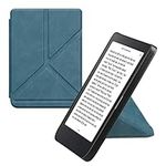 kwmobile Origami Case Compatible with Kobo Clara 2E / Tolino Shine 4 Case - Slim PU Leather Cover with Stand - Petrol