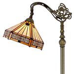 WERFACTORY Tiffany Floor Lamp Hexagon Stained Glass Arched Lamp 12X18X64 Inches Gooseneck Adjustable Corner Standing Reading Light Decor Bedroom Living Room S011 Series